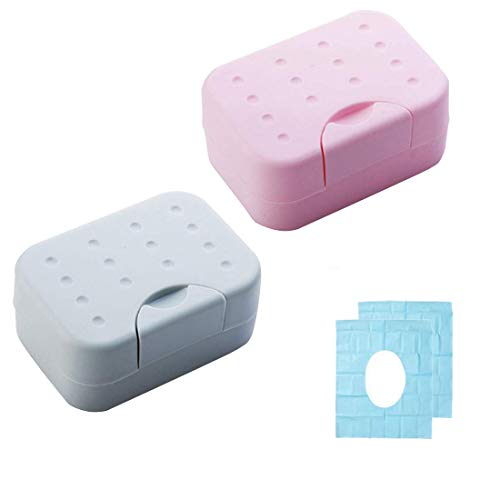 Jabonera Baño de Viaje Caja de Jabón Durable Plástico Resistente al agua Potable Esponja Jabonera Jabonera para Camping Home Bath 2 unids