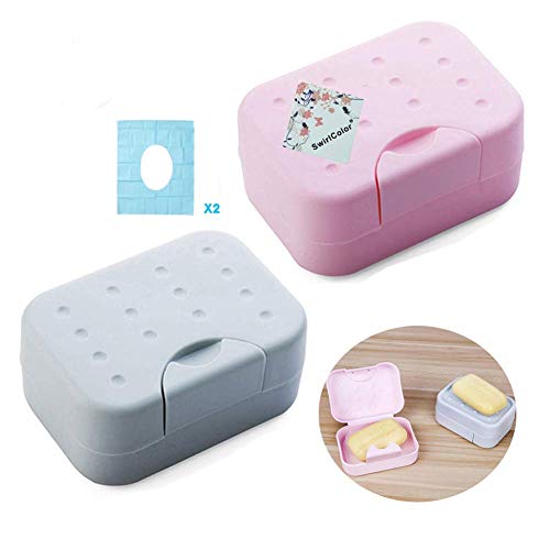 Jabonera Baño de Viaje Caja de Jabón Durable Plástico Resistente al agua Potable Esponja Jabonera Jabonera para Camping Home Bath 2 unids