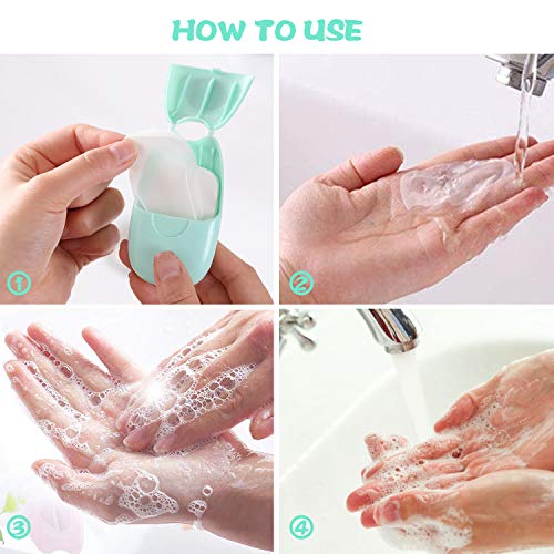 Jabones en Papel Desechables, jabón desechable, hojas de jabón, jabón papel portátil, mini Jabón, para senderismo, viajes, camping y otras actividades al aire libre ((3 cajas de 150 piezas))