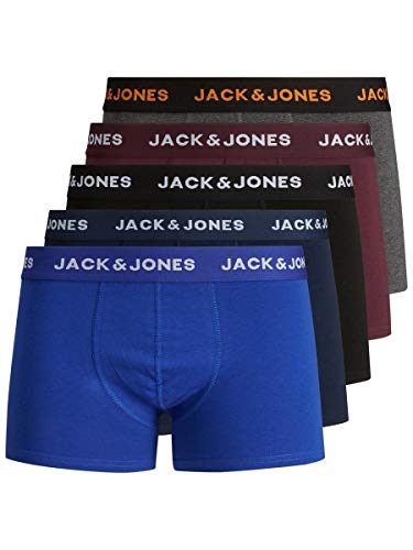 Jack & Jones JACBLACK Friday Trunks 5 Pack Online Bóxer, Negro, S para Hombre