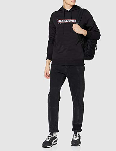 Jack & Jones JCOBOOSTER Sweat Hood Oct 19 Sudadera con Capucha, Negro (Black Black), M para Hombre