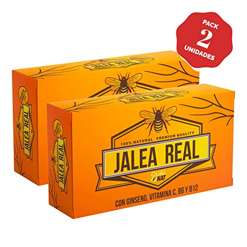 Jalea Real | Ginseng Rojo | Vitamina C | Vitaminas B6 y B12 | Aporta Energía y Vitalidad | Aporta Energía y Vitalidad | Refuerza tus defensas (40 AMPOLLAS)- Qualnat