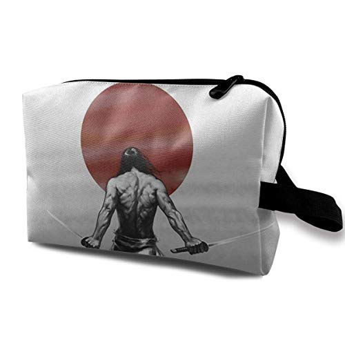 Japón Samurai Fantasy Cosmetic Bag Portable Adorable Roomy Travel Maquillaje Bolsas Organizador de paquetes de lápices