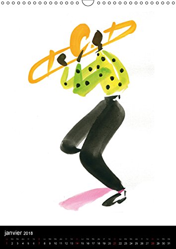 JAZZ swinging New Orleans 2018: Musiciens de la Nouvelle Orleans captes d'un trait de pinceau leger et colore (Calvendo Personnes)