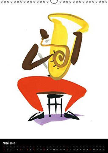 JAZZ swinging New Orleans 2018: Musiciens de la Nouvelle Orleans captes d'un trait de pinceau leger et colore (Calvendo Personnes)