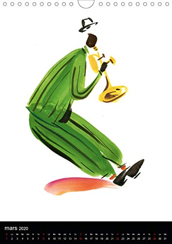 Jazz swinging new orleans (calendrier mural 2020 din a4 vertical) - musiciens de la nouvelle orleans (Calvendo Personnes): Musiciens de la Nouvelle ... et coloré (Calendrier mensuel, 14 Pages )