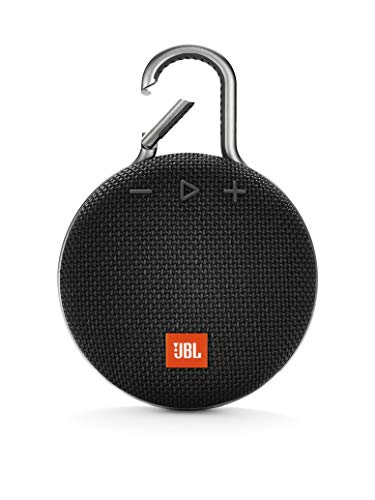 JBL Clip 3, Altavoz Inalámbrico Portátil con Bluetooth – Parlante Resistente al Agua (IPX7) – 10h de Música Continua, Inalámbrico y Alámbrico MicroUSB, Negro