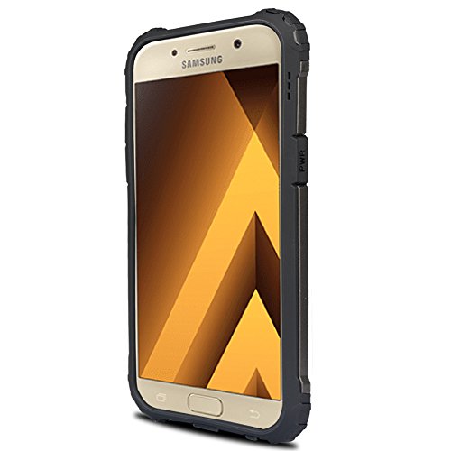 J&D Compatible para Galaxy A5 2017 Funda, [Armadura Delgada] [Doble Capa] [Protección Pesada] Híbrida Resistente Funda Protectora y Robusta para Samsung Galaxy A5 (Release in 2017) - Metálicos Negro