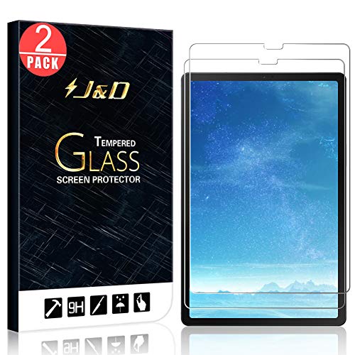 J&D Compatible para Samsung Galaxy Tab S5e Protector de Pantalla, 2 Paquetes [Vidrio Templado] [NO Cobertura Completa] Cristal Templado Protector de Pantalla para Galaxy Tab S5e