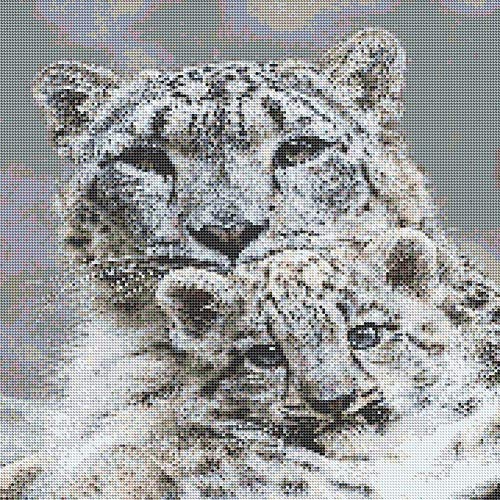 Jestang - Kit de pintura de diamante para adultos, niños, decoración de habitación, oficina en casa, leopardo y su niño 002 30 x 40 cm