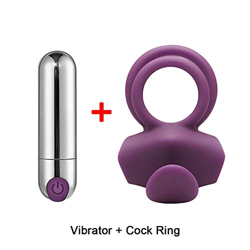 JFLXUE Anīllós Vibrạdóres Séxuáles para Parejas Hombre 10 Modos Cóckring Silicone Masculino Electrico Succión Vibration USB Recargable