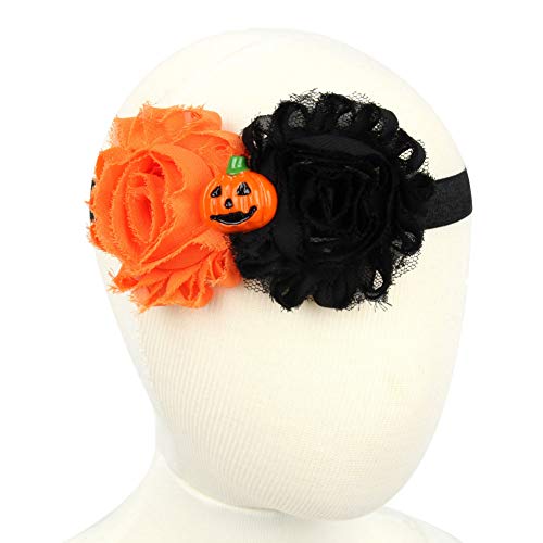 Jiacheng29 citrouille Tête de mort Fleur bébé fille enfant fête d'Halloween Décor accessoire pour cheveux