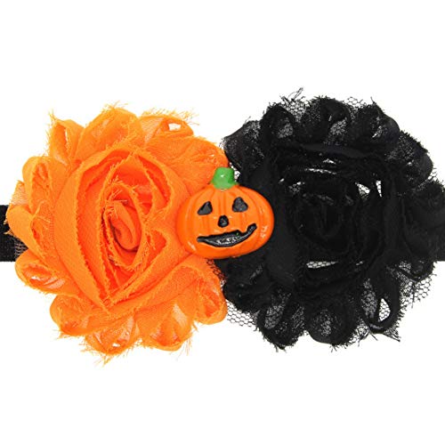 Jiacheng29 citrouille Tête de mort Fleur bébé fille enfant fête d'Halloween Décor accessoire pour cheveux