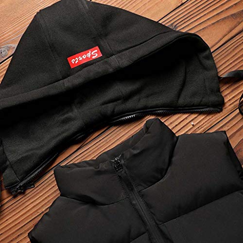 JiaMeng-ZI Chaquetas para Hombre Color SóLido Chaqueta Plumas Chalecos sin Mangas Sudaderas con Capucha Otoño Invierno Windproof Impermeables Chaqueta Acolchada Ropa de Moda