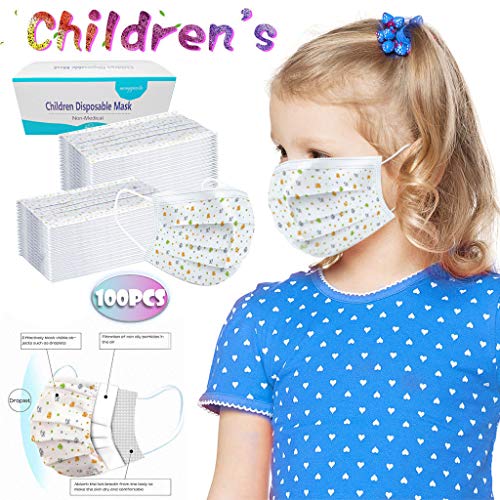 JIekyoi 50PCS Desechable ??????????? Facial Cubierta, 3 Capas, Impresión de Huevo de Dinosaurio, Protege Boca Y Nariz, Evita El Contacto De Polvo Y Transmisión, Limpia/Niños Niñas