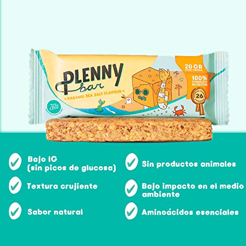 Jimmy Joy Caramel Seasalt Plenny Bar, 24 Barras x 400 kcal, Sustituto de Comida, Nutrición Completa 26 Vitaminas y Minerales, 20gr Proteína, Vegano, Sin Lactosa, Sin OGM