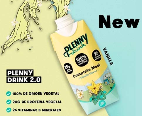 Jimmy Joy Vainilla Plenny Drink, 16 Botellas x 330ml, 400 kcal por Botella, Sustituto de Comida, Nutrición Completa 26 Vitaminas y Minerales, 20gr Proteína, Vegano, Sin Lactosa, Sin OGM