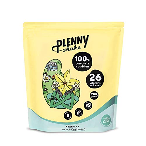 Jimmy Joy Vainilla Plenny Shake, 5 Bolsas x 4.000 kcal, Sustituto de Comida, Nutrición Completa 26 Vitaminas y Minerales, 20gr Proteína, Vegano, Sin Lactosa, Sin OGM
