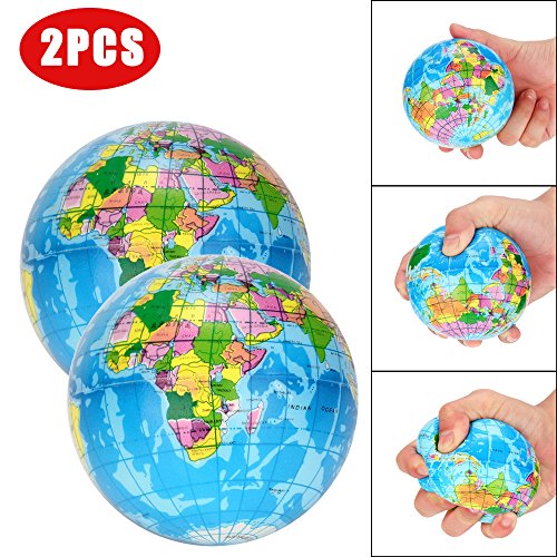 JIUZHOU Best Online Tienda de juguetes 2 piezas de alivio del estrés mapa del mundo Jumbo bola Atlas Globo Palm Ball Planet Earth Ball