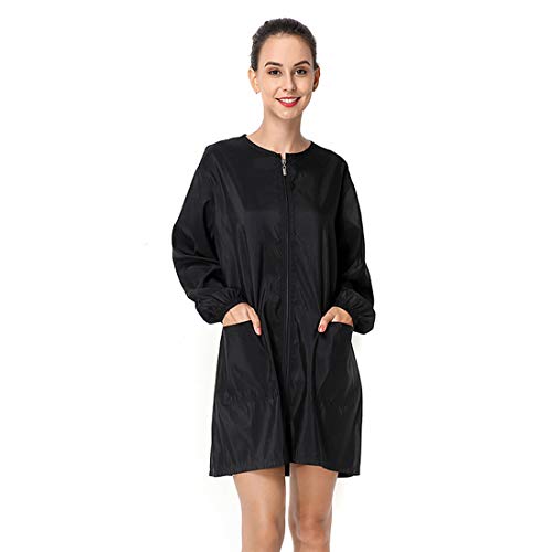 Jiyaru Chaqueta Bata Uniforme de Trabajo de Mangas Largas con Bolsillos para Salón de Belleza Peluqueria, Babero Delantal de Cocina Cocinero Impermeable para Hombre y Mujer #2 XL
