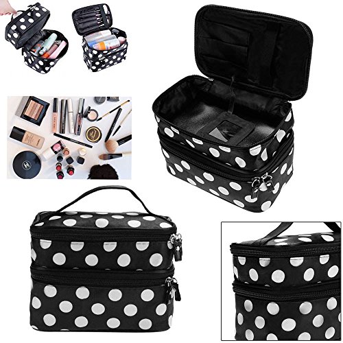 JJOnlineStore - Bolso de maquillaje cosmético femenino, lunares