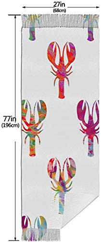 JJsister Bufandas de Mujer,Bufanda Chales para Mujer, Lobsters Seamless Vector Soft Wrap Shawl Tassels Scarves For Women
