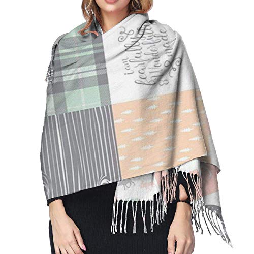 JJsister Bufandas de Mujer,Bufanda Chales para Mujer, Scarf Pink, Mint, Grey, Peach Fearfully Cozy Soft Fashion Winter Warm Large Scarf Long Shawl