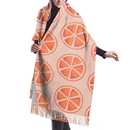 JJsister Bufandas de Mujer,Bufanda Chales para Mujer, Vibrant Orange Vegetarian Womens Scarf Large Soft Silky Pashmina Cashmere Shawl Wrap