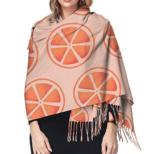 JJsister Bufandas de Mujer,Bufanda Chales para Mujer, Vibrant Orange Vegetarian Womens Scarf Large Soft Silky Pashmina Cashmere Shawl Wrap