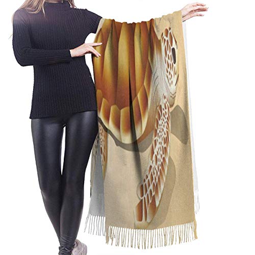 JJsister Bufandas de Mujer,Bufanda Chales para Mujer, Women's Long Shawl Vintage Flamingo Polka Dot Winter Warm Pashmina Scarf with Tassel