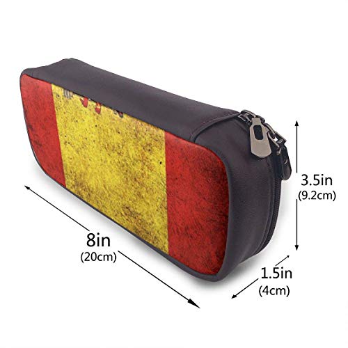 JKKSA Pencil Bag Zipper Professional Storage Vintage Spain Flag Multipurpose Stationary Case Zipper Toiletry Bag for Artist Drawing Painting Student, Back to School