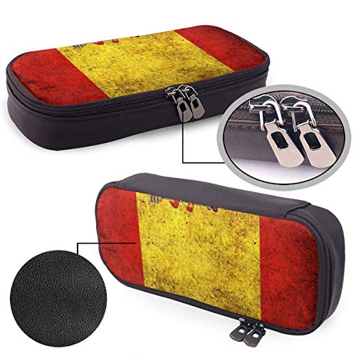 JKKSA Pencil Bag Zipper Professional Storage Vintage Spain Flag Multipurpose Stationary Case Zipper Toiletry Bag for Artist Drawing Painting Student, Back to School
