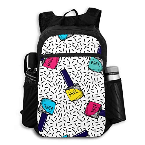 JOCHUAN Daypack Backpack Travel Colorful Art Fashion Nail Polish Women's Hiking Daypack Hiking Travel Bag Lightweight Waterproof For Men & Womentravel Camping Outdoor
