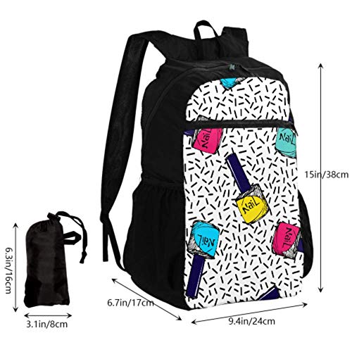 JOCHUAN Daypack Backpack Travel Colorful Art Fashion Nail Polish Women's Hiking Daypack Hiking Travel Bag Lightweight Waterproof For Men & Womentravel Camping Outdoor