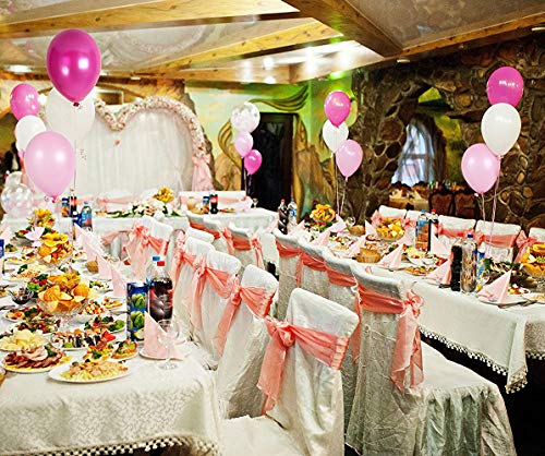 JOJOR Globos Rosas, 100 Piezas Globos Fucsia Rosa y Blancos, Globos de Helio Perlados para Fiesta Rosa, Primera Comunion, Bautizo Niña, Boda, Cumpleaños | 30 Centímetros | Helio o Aire