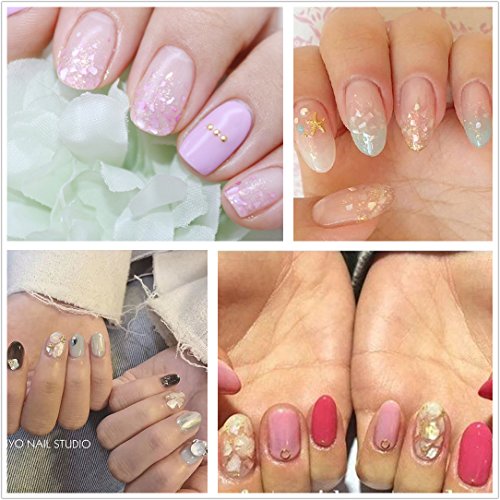 Joligel Concha Nácar Fina para Decoración de Uñas Nail Art de Uñas de Gel y Acrílicas, 12 Colores