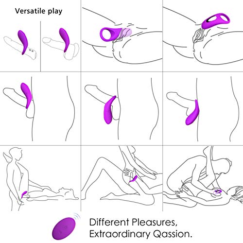 JOURLOVE masajeador portátil anillo de vibración para hombres 9 modos funcionan 100% experiencia impermeable (negro)