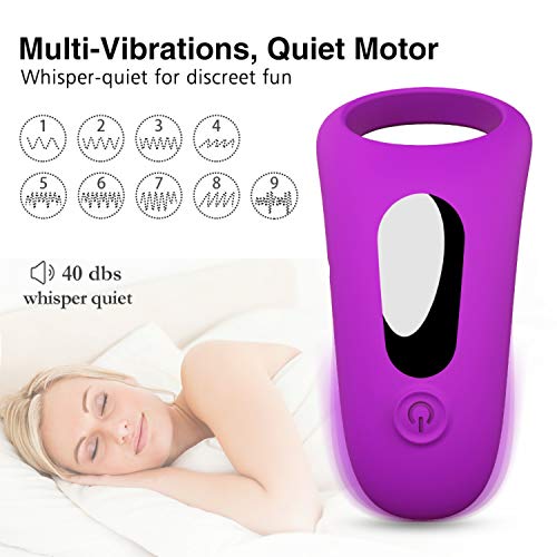 JOURLOVE masajeador portátil anillo de vibración para hombres 9 modos funcionan 100% experiencia impermeable (negro)