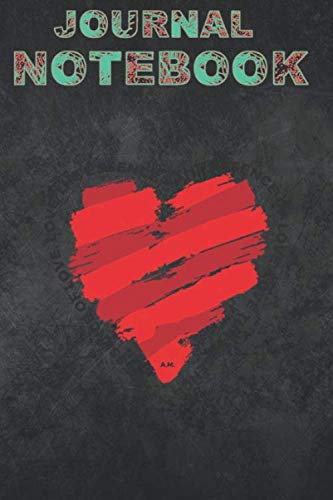 Journal Notebook, Composition Notebook: The Essence of Love Red Heart Art Paint Purpose 7 in x 9 in x 100 Lined and Blank Pages for Notes, To Do Lists, Journal, Soft Cover, Matte Finish