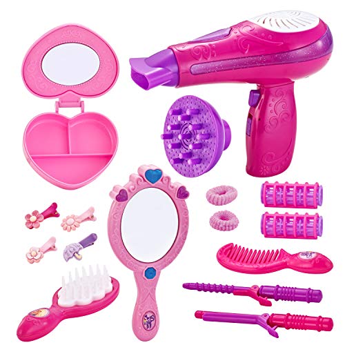 Jpyin 15pcs Juego De Belleza Estilismo y Peluqueria Juguete de joyería Set con Accesorios Regalo de Princesa para Niñas 