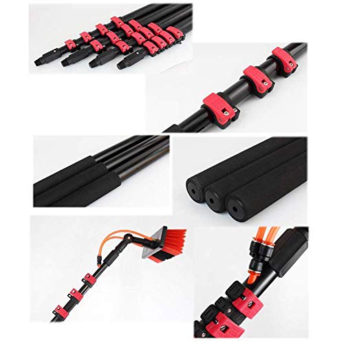 JSZMQD Limpiador de Ventanas con Telescópico Mango, Conveniente para el Coche, Caravana, Caravana, camión, Coche, autobús, Limpieza Paneles solares y PV,3.6m