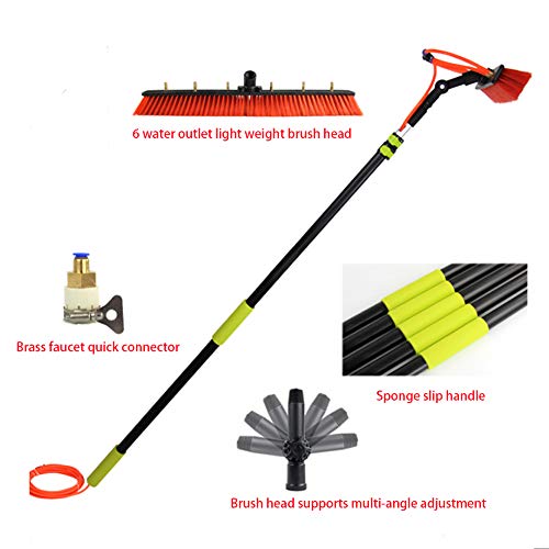 JSZMQD Limpiador de Ventanas con Telescópico Mango, Conveniente para el Coche, Caravana, Caravana, camión, Coche, autobús, Limpieza Paneles solares y PV,3.6m