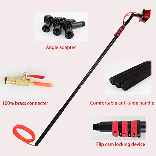 JSZMQD Limpieza Paneles Solares, 3.6-9M Limpiador De Ventanas con Telescópico Mango, para El Coche, Caravana, Caravana, Camión, Coche, Autobús Limpieza De PV,6m