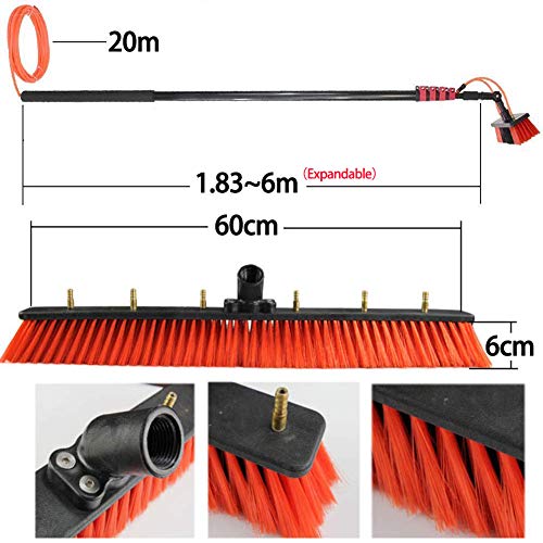 JSZMQD Limpieza Paneles Solares, 3.6-9M Limpiador De Ventanas con Telescópico Mango, para El Coche, Caravana, Caravana, Camión, Coche, Autobús Limpieza De PV,6m