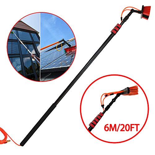 JSZMQD Limpieza Paneles Solares, 3.6-9M Limpiador De Ventanas con Telescópico Mango, para El Coche, Caravana, Caravana, Camión, Coche, Autobús Limpieza De PV,6m