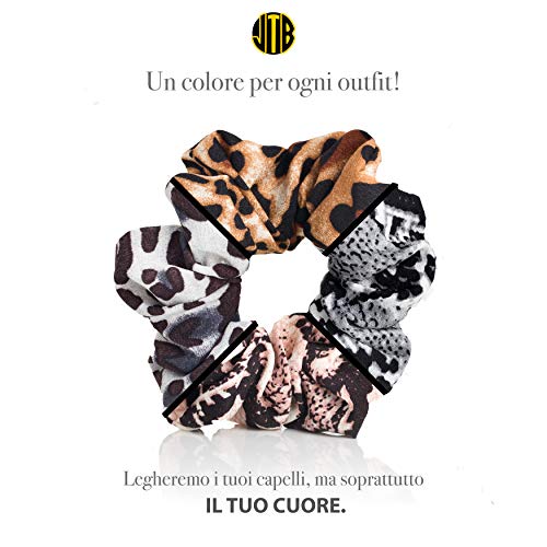 JTB - 10 gomas elásticas para el pelo, de terciopelo y gasa, 3 formas diferentes, con alta elasticidad, para mujer y niña, adecuadas para el uso prolongado diario con diferentes atuendos