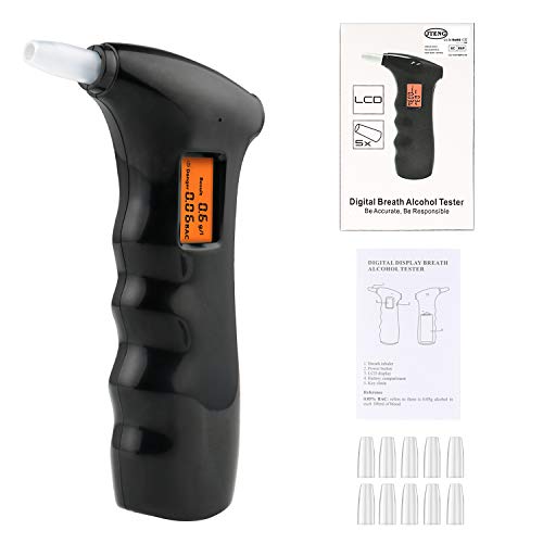JTENG Alcoholimetro Digital Homologado, Profesional Alcoholímetro Portátil Alcoholímetro Respiratorio Digital Portátil con Pantalla LCD Incluye Semi-Conductor de la Tecnología de Sensor (1#)