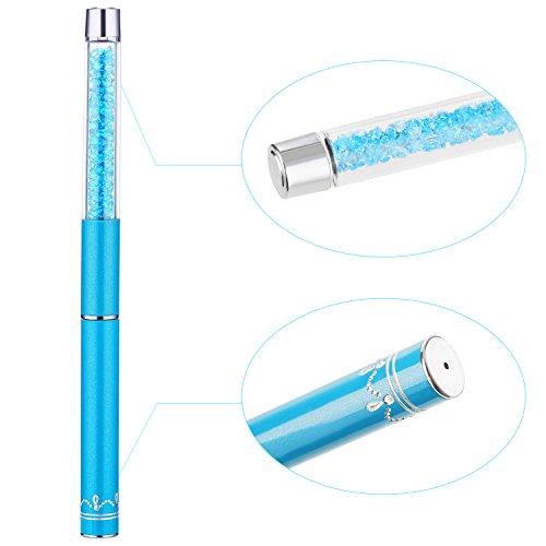 Juego de 4 Piezas de Pincel de Uña, 3 Cepillos de Línea Bolígrafo de Pintura de Gel UV y 1 Cepillo de Esponja de Ombre de Doble Punta Bolígrafo Cepillo de Puntas con 4 Cabezales de Reemplazo