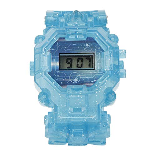 Juguete electrónico de la deformación del Reloj, Juguete del Robot del Reloj de la deformación de la luz 2-in-1 del Juguete de la transformación de la luz de los niños para los niños(Blue)
