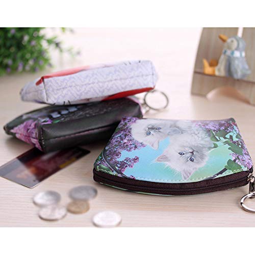 JUNGEN Monedero Creativo del Gato y Perro Llavero de Cartera Animal Billetero pequeño del Cremallera Bolsa de Almacenamiento de Regalo para Niña Mujer (Estilo 6)